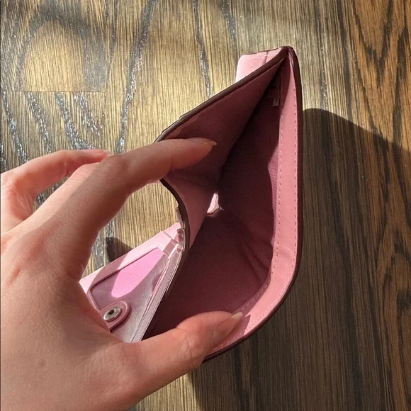 Coach Pink Wallet with Red Heart Accents - Picture 3 of 6